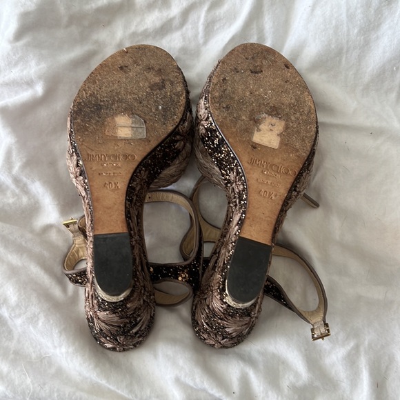*AUTHENTIC* JIMMY CHOO Floral Sparkly Wedges - Picture 3 of 4